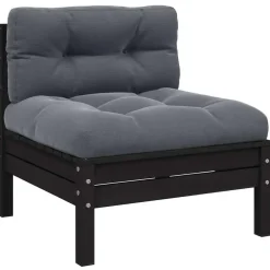 vidaXL - Loungeset - Grijs - Grenenhout - 3 stuks - Met kussens