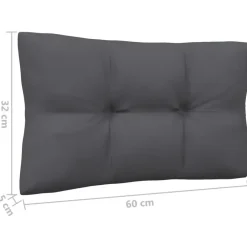 vidaXL - Loungeset - Grijs - Grenenhout - 3 stuks - Met kussens