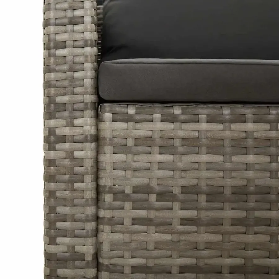 Loungebanken-vidaXL - Loungeset - Grijs - Poly rattan - 4 stuks - Met kussens