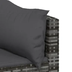 vidaXL - Loungeset - Grijs - Poly rattan - 3 stuks - Met kussens