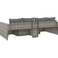 Loungesets-vidaXL - Loungeset - Grijs - Poly rattan - 2 stuks -Met kussens