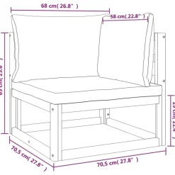 vidaXL - Loungeset - Lichtgrijze - Acaciahout - 9 stuks - Met kussens