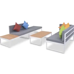 Loungesets-vidaXL - Loungeset - Multikleur - Aluminium