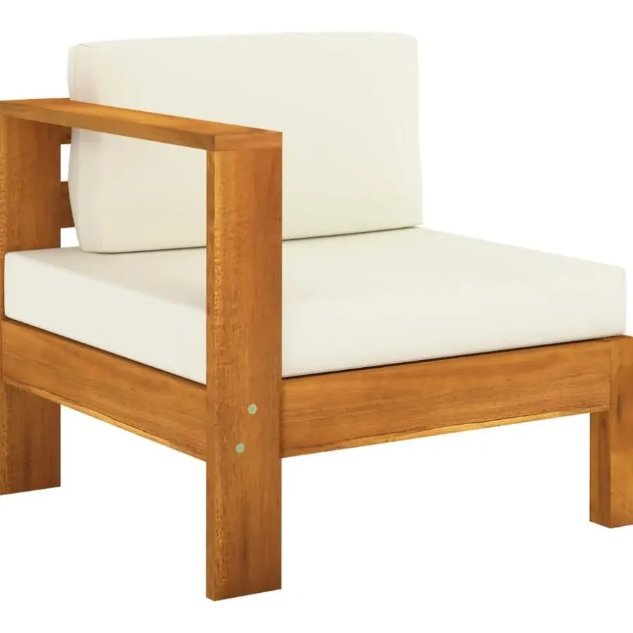 Loungesets-vidaXL - Loungeset - Wit - Acaciahout - 6 stuks - Met kussens - 100x60 cm