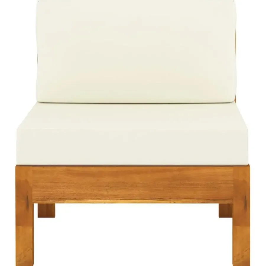Loungesets-vidaXL - Loungeset - Wit - Acaciahout - 6 stuks - Met kussens - 100x60 cm