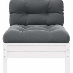 vidaXL - Loungeset - Wit - Grenenhout - 3 stuks - Met kussens