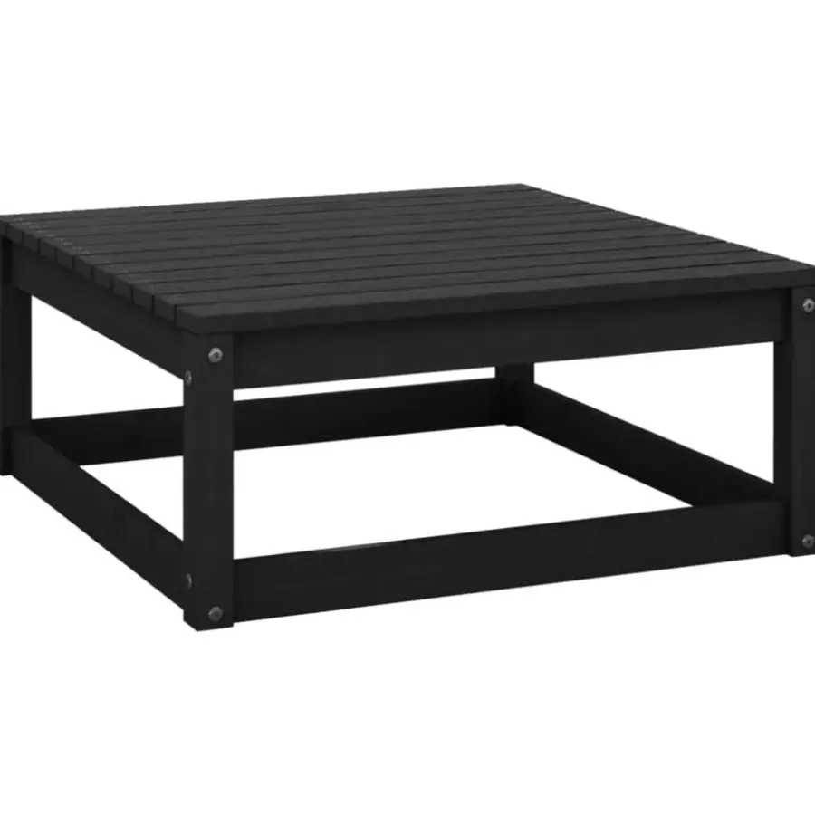 vidaXL - Loungeset - Zwart - Grenenhout