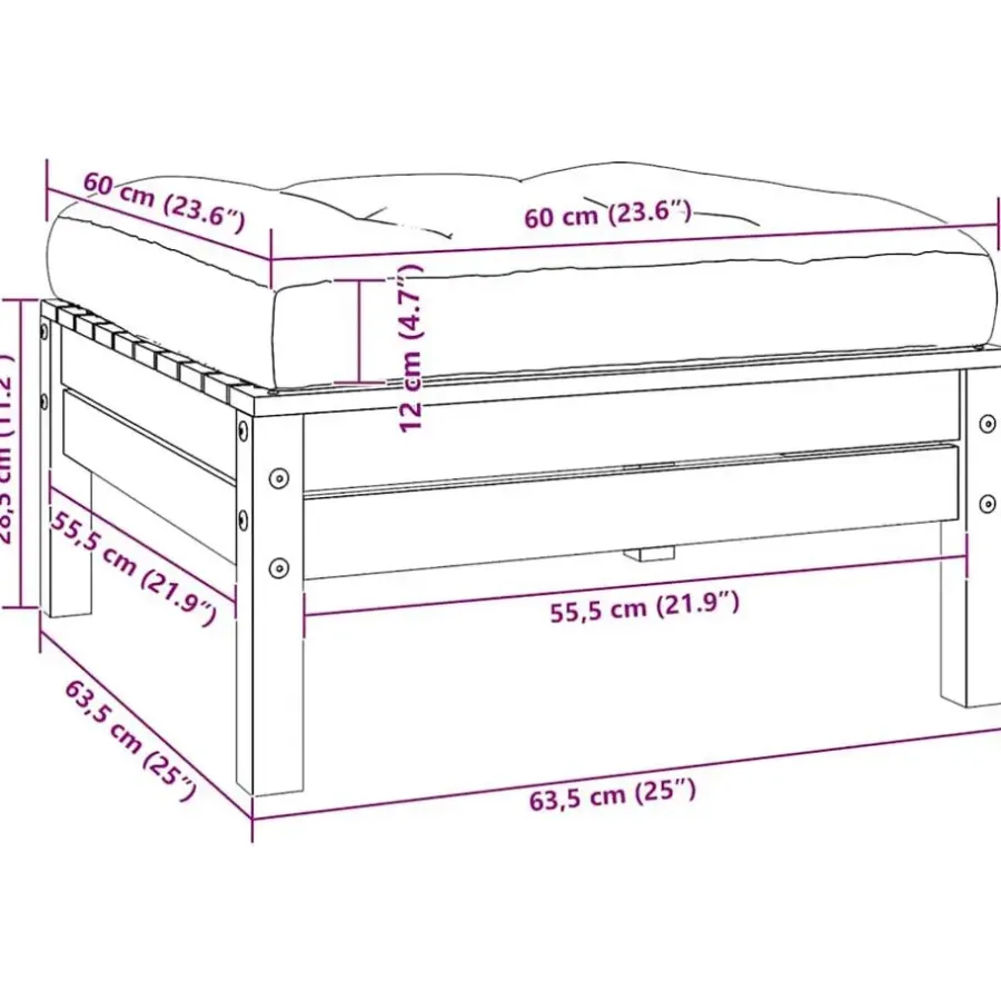 Loungesets-vidaXL - Loungeset - Zwart - Grenenhout - 3 stuks - Met kussens