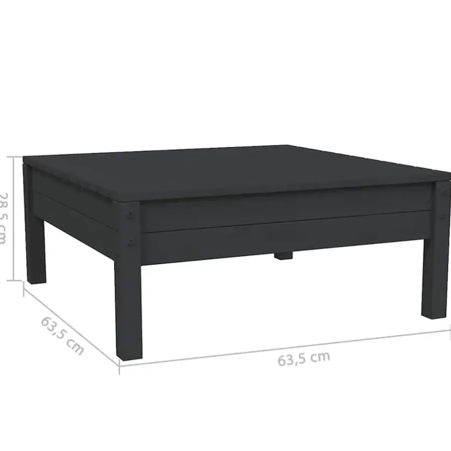 Loungesets-vidaXL - Loungeset - Zwart - Grenenhout - 3 stuks - Met kussens