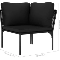 Loungesets-vidaXL - Loungeset - Zwart - PVC