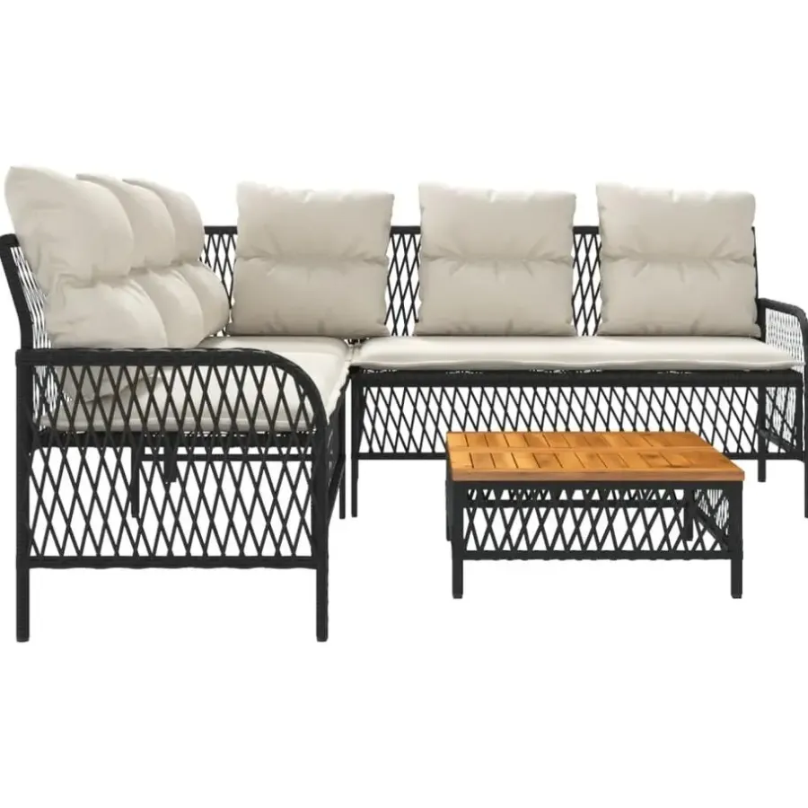 vidaXL - Loungeset - Zwart - Poly rattan