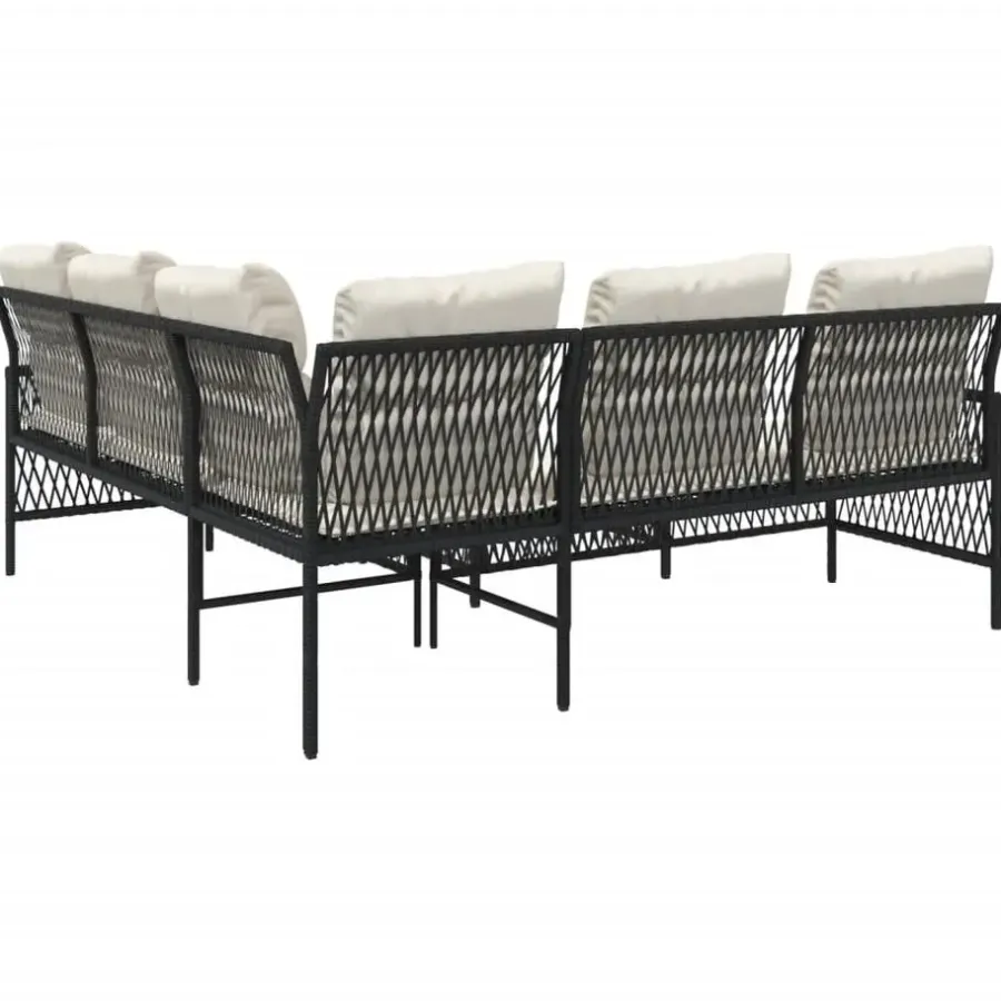vidaXL - Loungeset - Zwart - Poly rattan