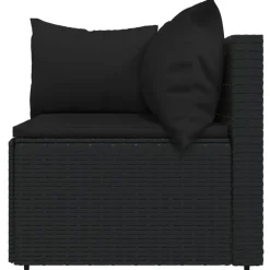 Loungebanken-vidaXL - Loungeset - Zwart - Poly rattan