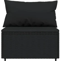 Loungebanken-vidaXL - Loungeset - Zwart - Poly rattan