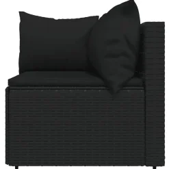 Loungebanken-vidaXL - Loungeset - Zwart - Poly rattan