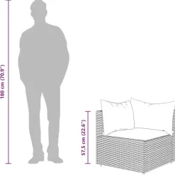 Loungebanken-vidaXL - Loungeset - Zwart - Poly rattan