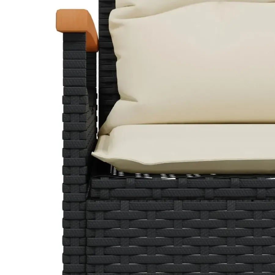 Loungesets-vidaXL - Loungeset - Zwart - Poly rattan