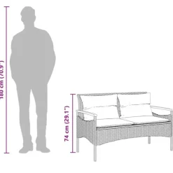 Loungesets-vidaXL - Loungeset - Zwart - Poly rattan