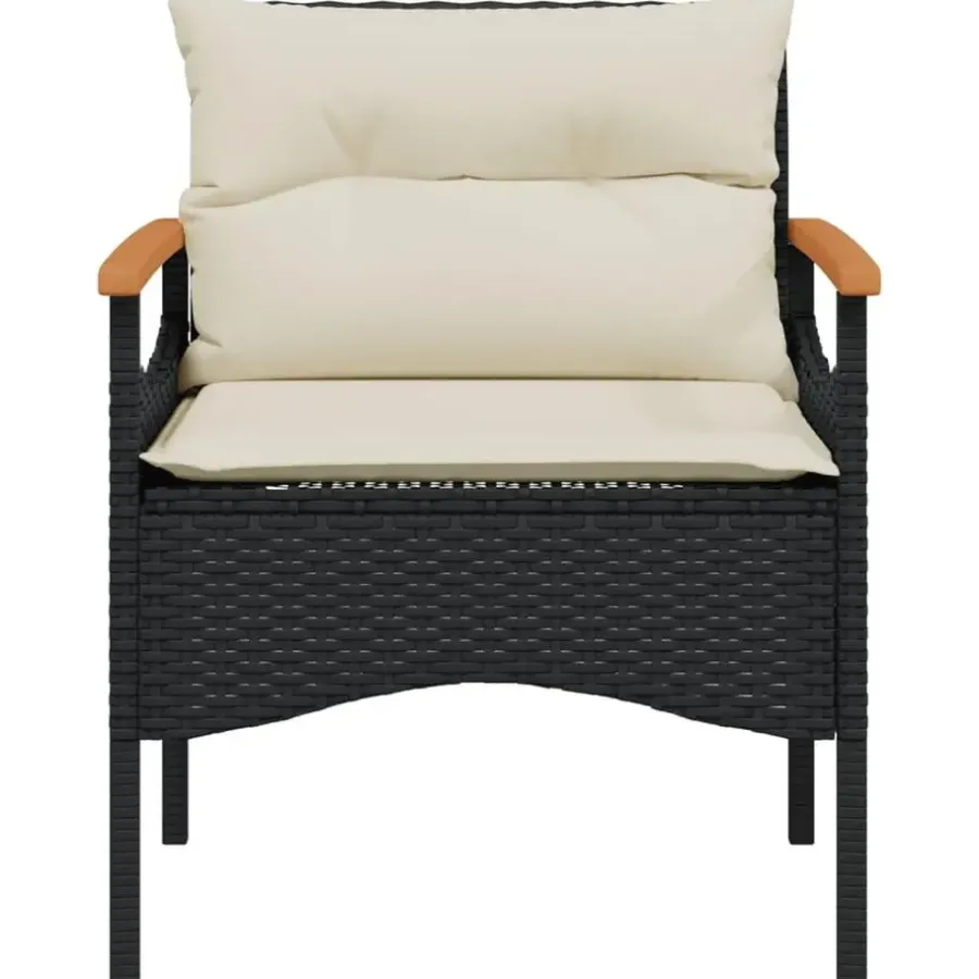 Loungesets-vidaXL - Loungeset - Zwart - Poly rattan