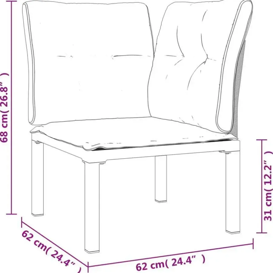 Loungesets-vidaXL - Loungeset - Zwart - Poly rattan