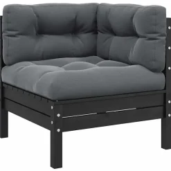 Loungebanken-vidaXL - Loungeset - Zwart - Grenenhout