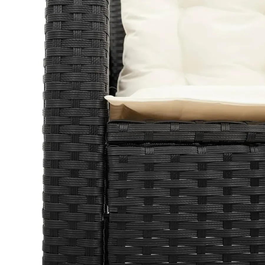 vidaXL - loungeset - Zwart - Poly rattan