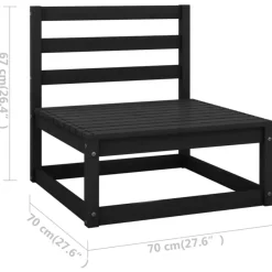 Loungesets-vidaXL - Loungeset - Zwart - Grenenhout