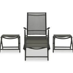 vidaXL - Loungeset - Zwart - Aluminium