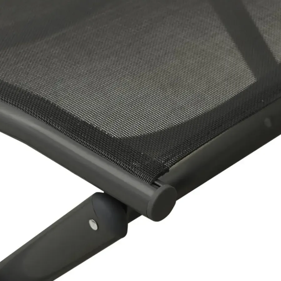 vidaXL - Loungeset - Zwart - Aluminium