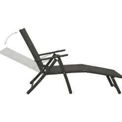 vidaXL - Loungeset - Zwart - Aluminium