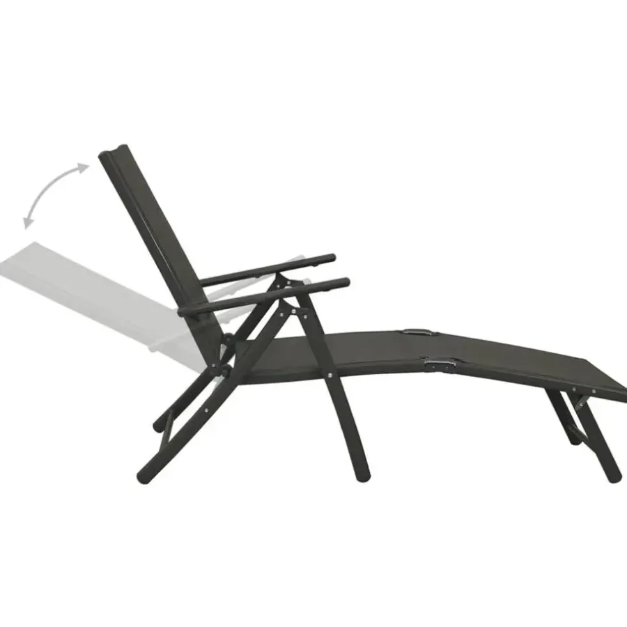 vidaXL - Loungeset - Zwart - Aluminium