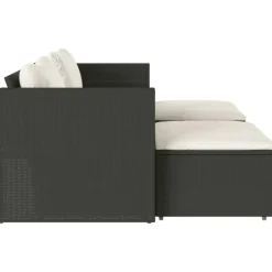 vidaXL - Loungeset - Zwart - Poly rattan