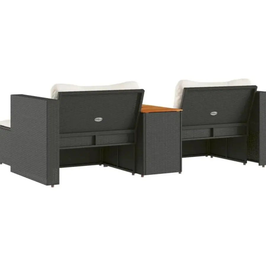 vidaXL - Loungeset - Zwart - Poly rattan
