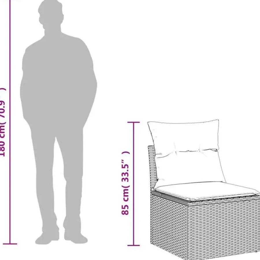 vidaXL - Loungeset - Zwart - Poly rattan - 4 stuks - Met kussens