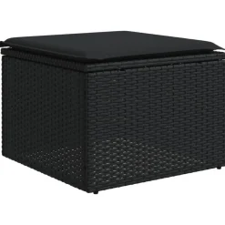 vidaXL - Loungeset - Zwart - Poly rattan - 4 stuks - Met kussens