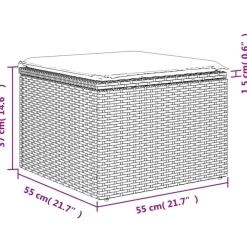 vidaXL - Loungeset - Zwart - Poly rattan - 4 stuks - Met kussens