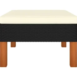 vidaXL - Loungeset - Zwart - Poly rattan en massief eucalyptushout - 3 stuks