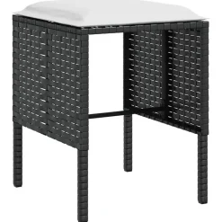vidaXL - Loungeset (dinning) - Zwart - Poly rattan - 5 stuks - Met kussens