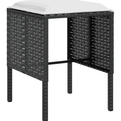 vidaXL - Loungeset (dinning) - Zwart - Poly rattan - 5 stuks - Met kussens