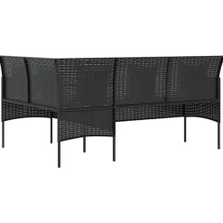 vidaXL - Loungeset (dinning) - Zwart - Poly rattan - 5 stuks - Met kussens