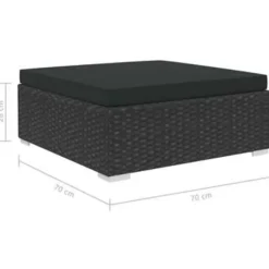 Loungesets-vidaXL - loungeset voor 3 met kussens zwart polyrattan 4 stuks