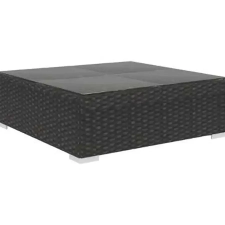 Loungesets-vidaXL - loungeset voor 3 met kussens zwart polyrattan 4 stuks