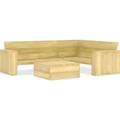 Loungesets|Loungesets-vidaXL - Loungeset Voor De Tuin - Bruin - Geïmpregneerd grenenhout