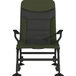 Kamperen En Outdoor-vidaXL - Loungestoel met armleuning - Groen - Staal