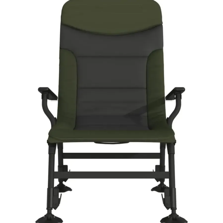Kamperen En Outdoor-vidaXL - Loungestoel met armleuning - Groen - Staal