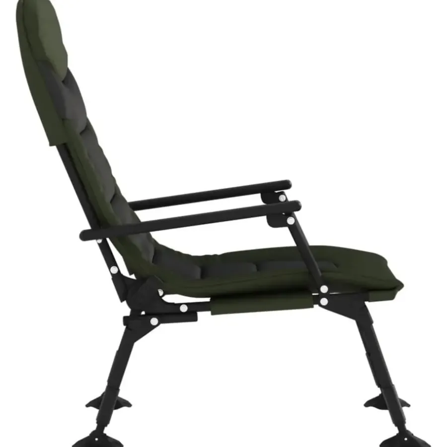 Kamperen En Outdoor-vidaXL - Loungestoel met armleuning - Groen - Staal