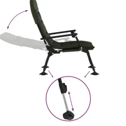 Kamperen En Outdoor-vidaXL - Loungestoel met armleuning - Groen - Staal