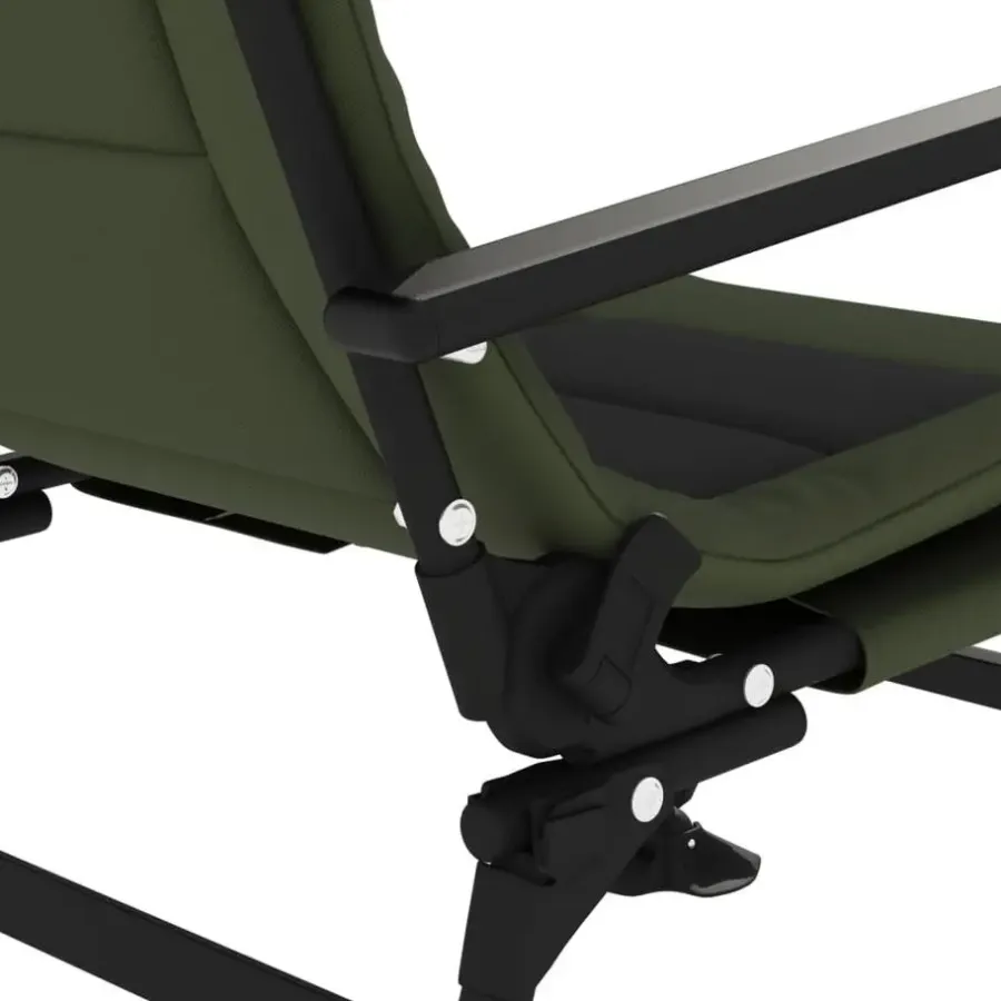 Kamperen En Outdoor-vidaXL - Loungestoel met armleuning - Groen - Staal
