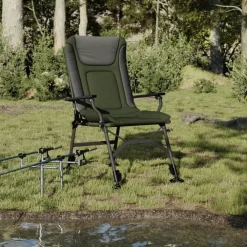 Kamperen En Outdoor-vidaXL - Loungestoel met armleuning - Groen - Staal