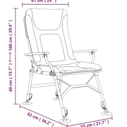 Kamperen En Outdoor-vidaXL - Loungestoel met armleuning - Groen - Staal